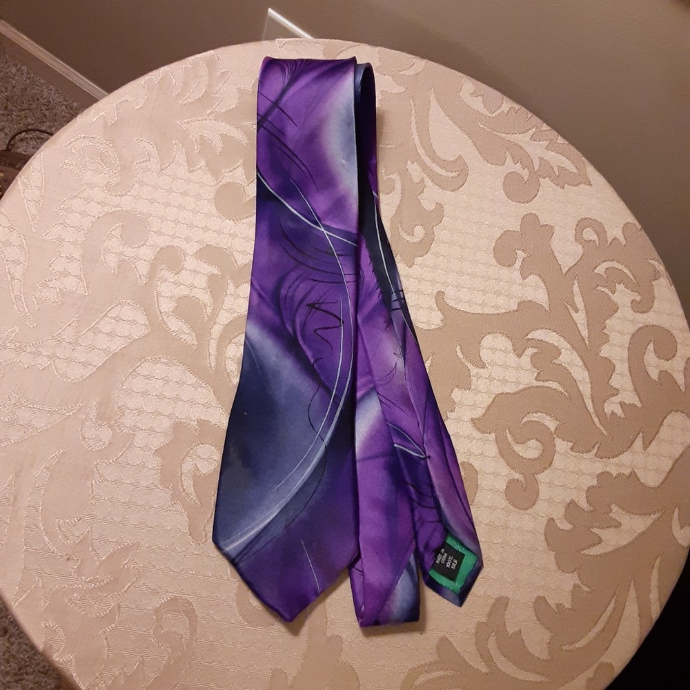 J. Garcia Landscape Collection 59 100% Silk Purple Necktie